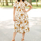 Bubble Sleeve V-Neck Midi Dress-FINAL SALE Dresses