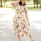 Bubble Sleeve V-Neck Midi Dress-FINAL SALE Dresses