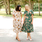 Bubble Sleeve V-Neck Midi Dress-FINAL SALE Dresses