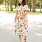 Bubble Sleeve V-Neck Midi Dress-FINAL SALE Dresses Cream / S