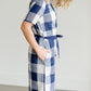 Buffalo Check Blue Button Midi Dress - FINAL SALE Dresses