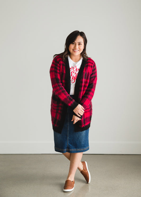 Buffalo Check Plaid Open Front Cardigan - FINAL SALE Layering Essentials