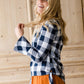 Buffalo Check Print V-Neck Top - FINAL SALE Tops