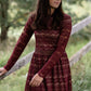 Burgandy Ruffle Detail Lace Overlay Maxi Dress Dresses Polagram