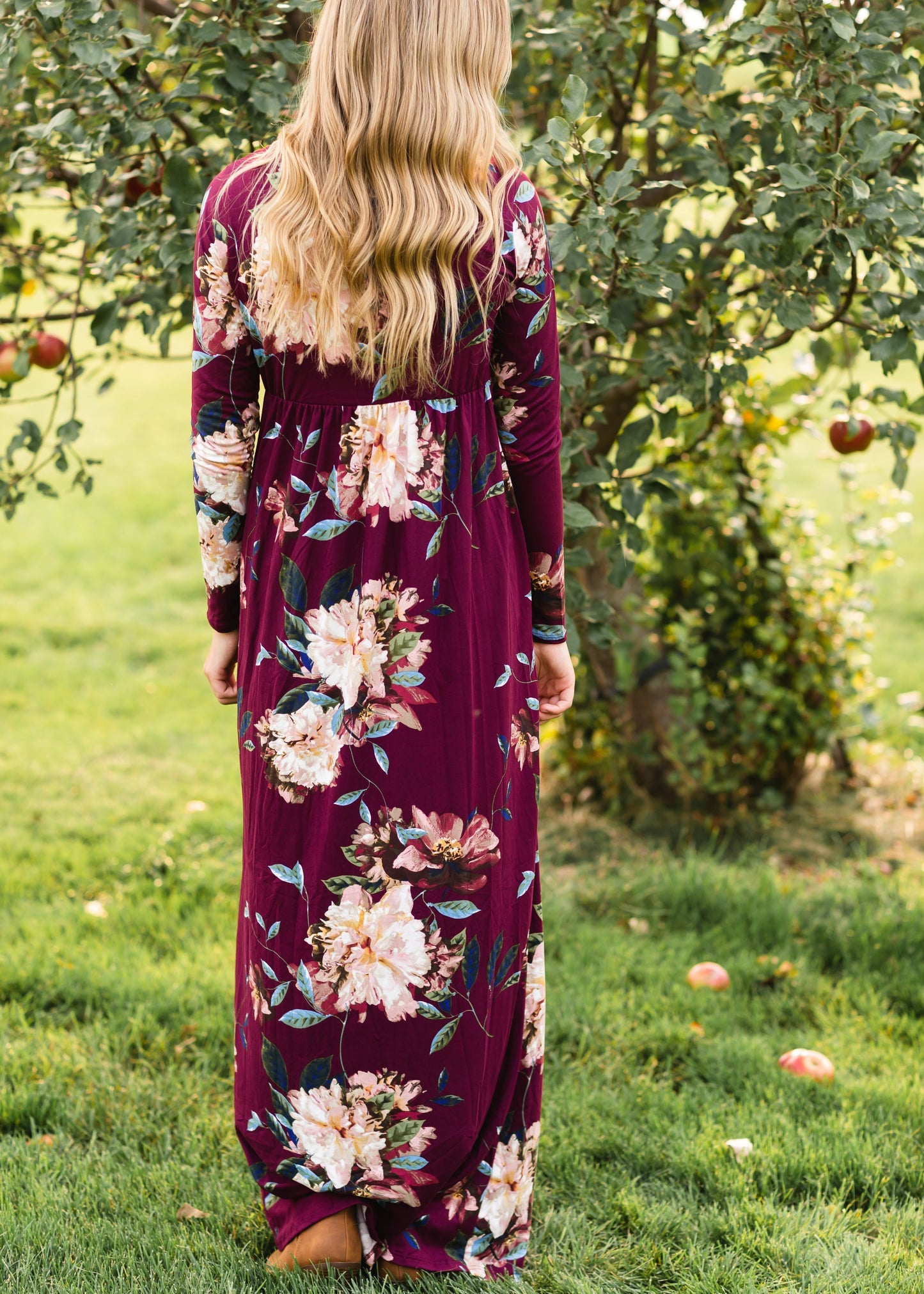 Burgandy Twist Front Floral Maxi Dress - FINAL SALE Dresses