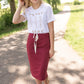 Burgundy Classic Soft Midi Skirt - FINAL SALE Skirts
