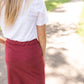Burgundy Classic Soft Midi Skirt - FINAL SALE Skirts