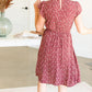 Burgundy Ditsy Print Floral Midi Dress - FINAL SALE Dresses