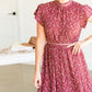 Burgundy Ditsy Print Floral Midi Dress - FINAL SALE Dresses