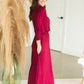 Burgundy Long Sleeve Empire Waist Maxi Dress - FINAL SALE Dresses