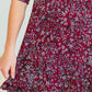 Burgundy Printed Ruffle Midi Dress - FINAL SALE Dresses