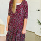 Burgundy Printed Ruffle Midi Dress - FINAL SALE Dresses