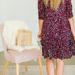 Burgundy Printed Ruffle Midi Dress - FINAL SALE Dresses