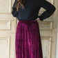 Burgundy Velvet Pleated Midi Skirt - FINAL SALE Skirts