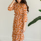 Burnt Orange Floral Midi Dress - FINAL SALE Dresses