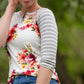 Buttery Soft Floral and Stripe Raglan Top Tops