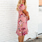 Buttery Soft Floral Midi Dress w/ Flyaway Sleeves - FINAL SALE Dresses