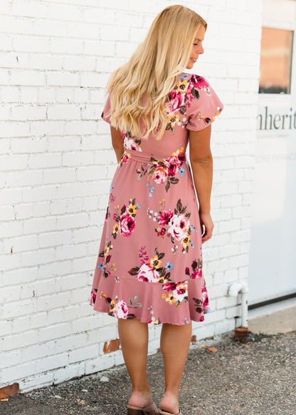 Buttery Soft Floral Midi Dress w/ Flyaway Sleeves - FINAL SALE Dresses