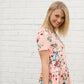 Coral Floral Modest Peplum Top