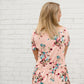 Coral Floral Modest Peplum Top