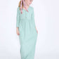 Modest girls mint maxi dress with faux buttons