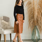 Button Front Faux Leather Midi Skirt - FINAL SALE Skirts