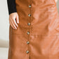 Button Front Faux Leather Midi Skirt - FINAL SALE Skirts