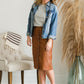 Button Front Faux Leather Midi Skirt - FINAL SALE Skirts