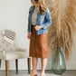 Button Front Faux Leather Midi Skirt - FINAL SALE Skirts