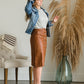 Button Front Faux Leather Midi Skirt - FINAL SALE Skirts
