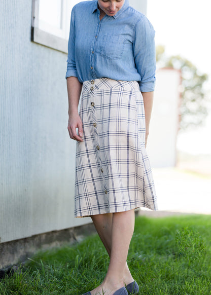 Button Front Feminine Midi Skirt - FINAL SALE Skirts