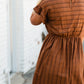 Button Front Multi Stripe Midi Dress - FINAL SALE Dresses