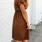 Button Front Multi Stripe Midi Dress - FINAL SALE Dresses
