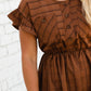 Button Front Multi Stripe Midi Dress - FINAL SALE Dresses