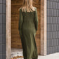 Button Front Olive Maxi Dress Dresses