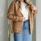 Button Front V-Neck Raglan Long Sleeve Cardigan Tops Staccato