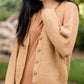 Button Front V-Neck Raglan Long Sleeve Heavy Cardigan Tops Staccato