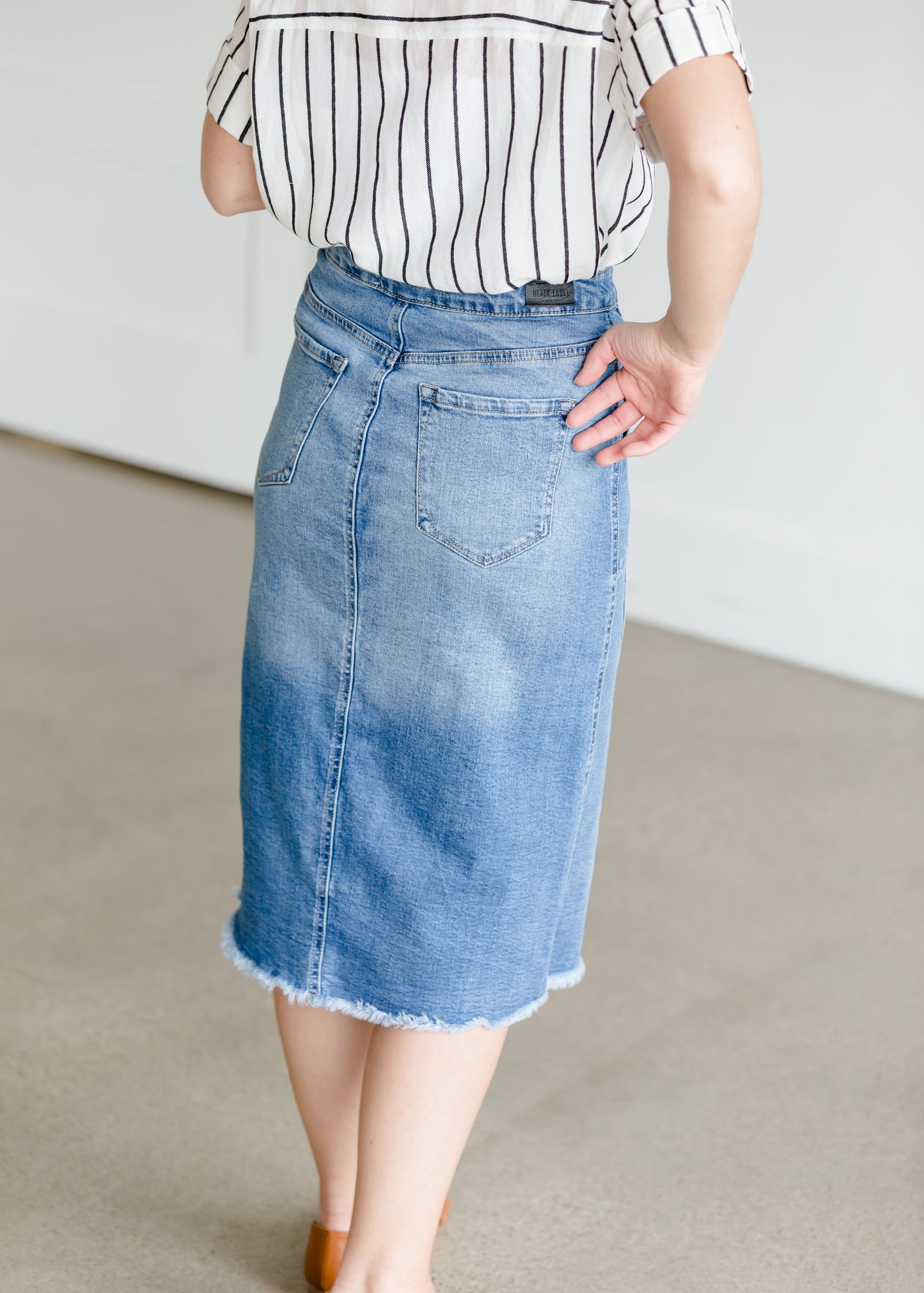 Button Patch Pocket Denim Jean Skirt Skirts