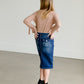 Button Pocket Midi Denim Skirt - FINAL SALE Skirts