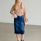 Button Pocket Midi Denim Skirt - FINAL SALE Skirts