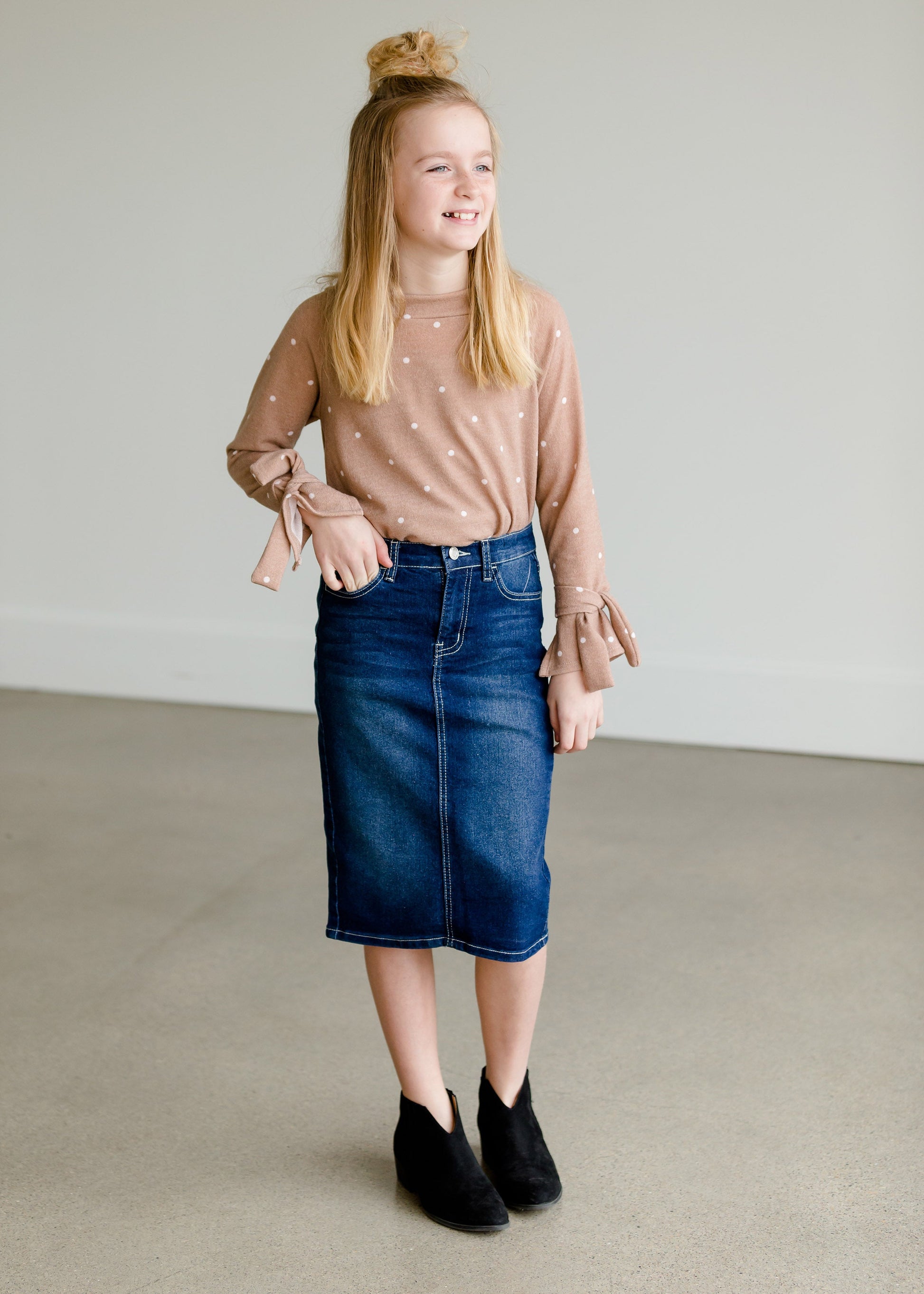 Button Pocket Midi Denim Skirt - FINAL SALE Skirts