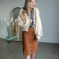 Button Up Balloon Sleeve Cardigan Tops pOLA