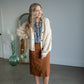 Button Up Balloon Sleeve Cardigan Tops pOLA