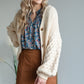 Button Up Balloon Sleeve Cardigan Tops pOLA