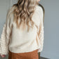 Button Up Balloon Sleeve Cardigan Tops pOLA