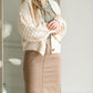 Button Up Balloon Sleeve Cardigan Tops pOLA