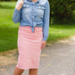 Button Up Denim Chambray Top Tops