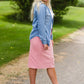 Button Up Denim Chambray Top Tops