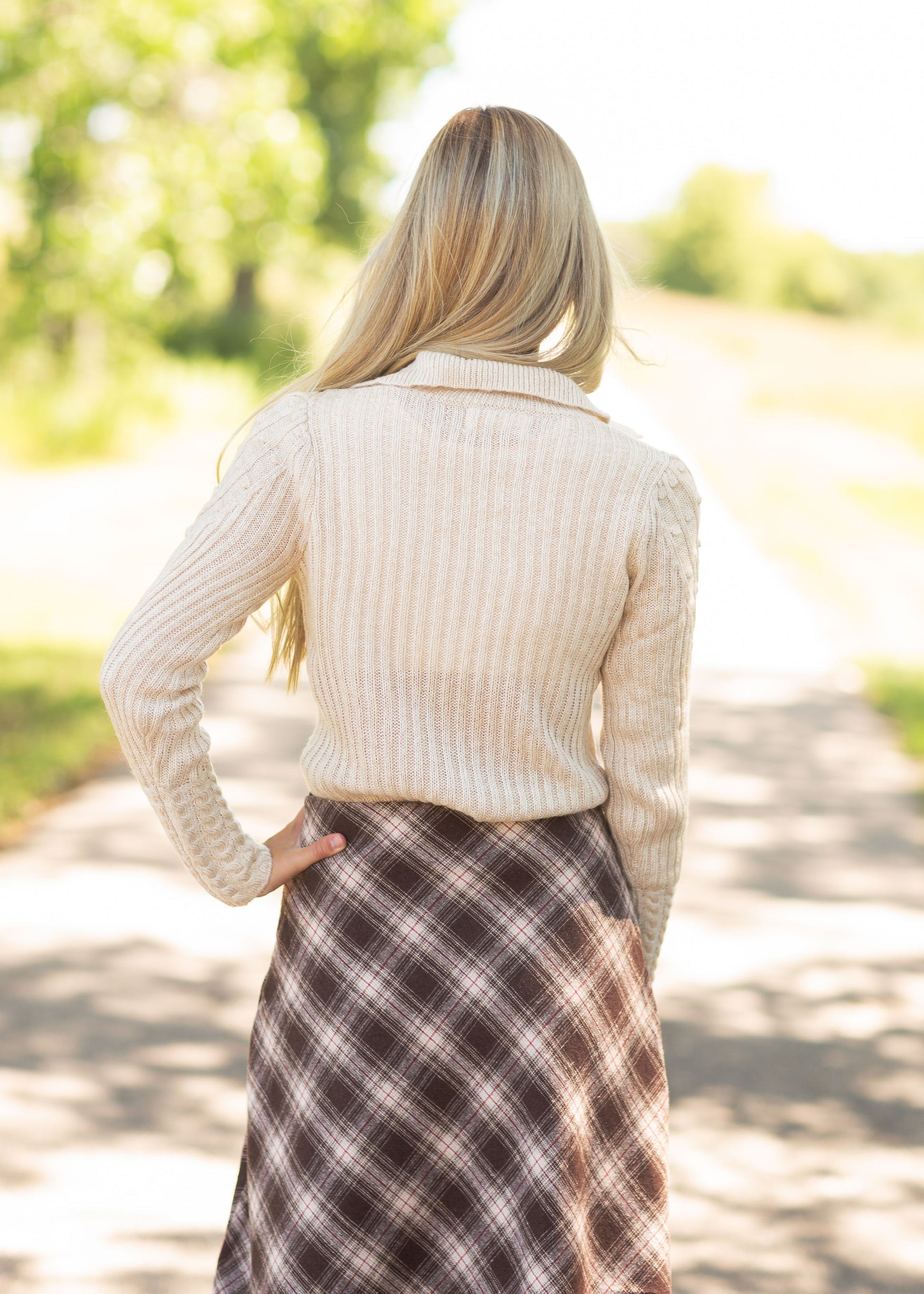 Button Up Long Sleeve Oatmeal Sweater Tops
