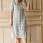 Button Up Plaid 1/2 Sleeve Midi Dress - FINAL SALE Dresses